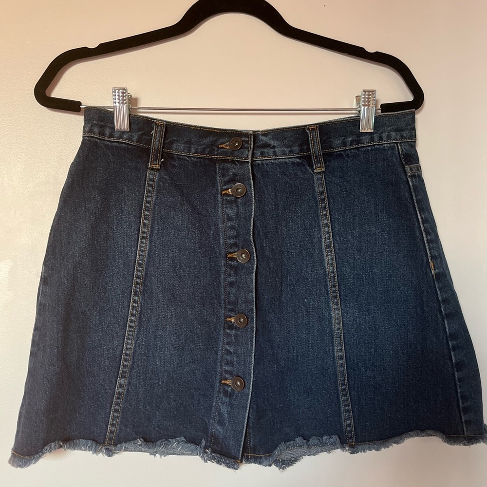 High Waisted Button Down Jean Skirt
